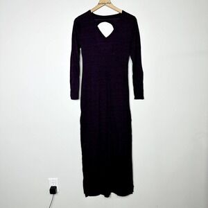 Chaser NWT  Long Sleeve Open Back V-Neck Maxi Dress Triblend Jersey Size Medium